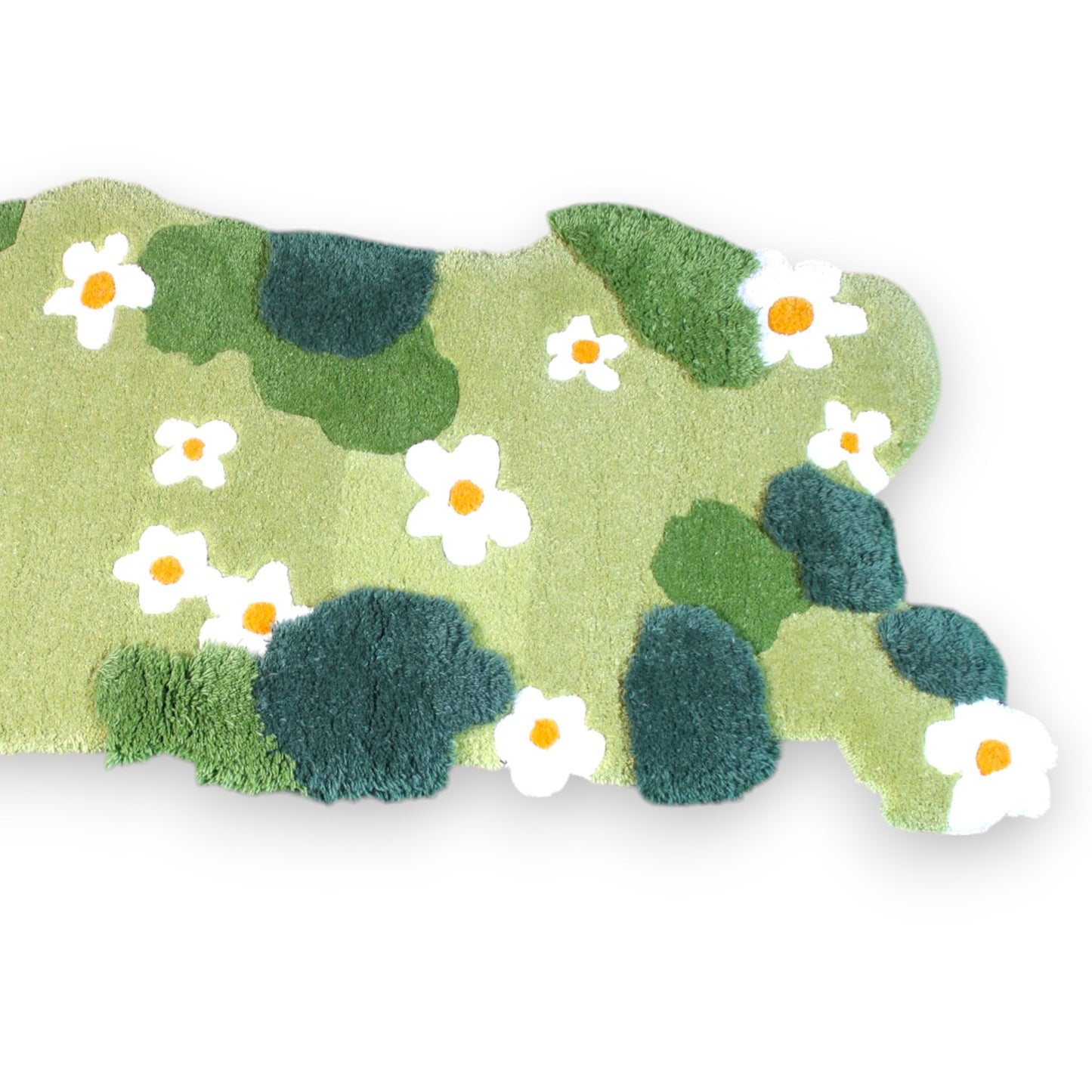 Daisy moss rug - high pile + low pile